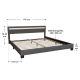 Pat modern tapițat, de culoare gri, 180x200, cu LED și somie