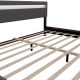 Pat modern tapițat, de culoare gri, 180x200, cu LED și somie