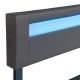 Pat modern tapițat, de culoare gri, 180x200, cu LED și somie
