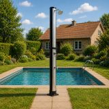 Duș solar de exterior de 40 l cu cap de duș tip ploaie și si