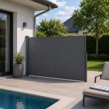 Paravan lateral extensibil antracit 3m pentru balcon și grăd