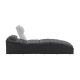 Șezlong exterior poliratan negru cu pernă gri, 200x60 cm