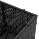 Șezlong exterior poliratan negru cu pernă gri, 200x60 cm
