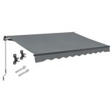 Marchiză terasă aluminiu, gri, 350x300 cm, protecție UV, rez