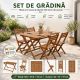 Set exterior pliabil din lemn de acacia: masă și 4 scaune