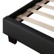 Pat tapițat negru cu LED, 160x200 cm, piele ecologică, cadru