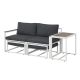 Set mobilier de grădină 2+2+1 cu structură oțel și perne gri