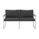 Set mobilier de grădină 2+2+1 cu structură oțel și perne gri