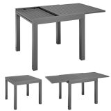 Masă extensibilă de grădină aluminiu 160x80 cm gri închis