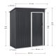 Căsuță de grădină metalică antracit 1m², ușă glisantă, cadru