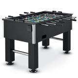 Masă fotbal MDF neagră, picioare reglabile, 139x72x88 cm