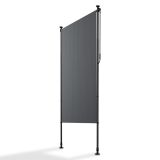 Paravan exterior retractabil, gri, 120x270cm, rezistent UV