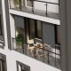 Paravan exterior retractabil, gri, 120x270cm, rezistent UV