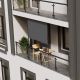 Paravan vertical exterior, 200x270 cm, gri, rezistent UV,