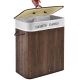 Coș rufe dreptunghiular bambus, 100L, 2 compartimente, maro