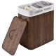 Coș rufe dreptunghiular bambus, 100L, 2 compartimente, maro