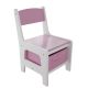 Set mobilier copii roz cu masă, 2 scaune și plăci multifuncț