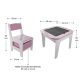 Set mobilier copii roz cu masă, 2 scaune și plăci multifuncț