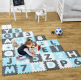 Covoraș puzzle pentru copii, 36 piese, litere și cifre, EVA