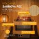 Saună tip butoi pentru exterior, 8kW, molid, șindrilă, LED,