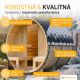 Saună tip butoi pentru exterior, 8kW, molid, șindrilă, LED,