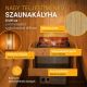 Saună tip butoi pentru exterior, 8kW, molid, șindrilă, LED,