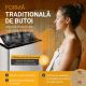 Saună tip butoi pentru exterior, 8kW, molid, șindrilă, LED,