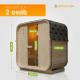 Saună compactă din molid pentru exterior, 2 locuri, 3,6 kW