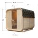 Saună exterioară din molid nordic, 6 persoane, 8 kW, montaj