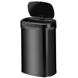 Coș de gunoi inteligent 50L, negru, capac automat, formă dre