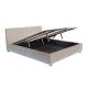 Pat modern tapițat bej cu LED, 180x200 cm, structură MDF