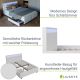 Pat modern cu LED, depozitare, piele eco, alb, 140x200 cm