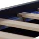 Pat tapițat negru cu LED, 90x200 cm, piele ecologică, design