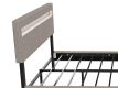 Pat modern cu LED, 200x140 cm, bej, structură solidă