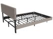 Pat modern cu LED, 200x140 cm, bej, structură solidă