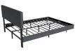Pat LED modern gri, 200x140 cm, structură MDF, telecomandă
