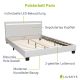 Pat modern cu LED, alb, piele ecologică, 140x200 cm, telecom