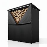 Suport pentru lemne cu prelată, aluminiu, 185x70x185 cm, ne/