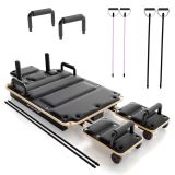 Aparat Pilates multifuncțional, 200 kg, accesorii, 109x45 cm