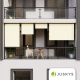 Paravan exterior bej, reglabil, 200x270cm, rezistent la apă