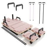 Aparat Pilates Reformer pliabil, 109 x 45 x 8–21 cm, roz