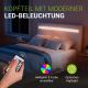 Pat tapițat modern, alb, 90 x 200 cm, cu iluminare LED și so