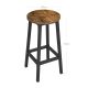 Taburete înalte set 2, Ø32 x 65 cm, maro rustic/negru
