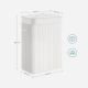 Coș de rufe bambus alb 72L, capac, sac bumbac, 40x30x60 cm