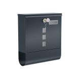 SONGMICS cutie poștală antracit cu suport ziare, oțel rezist