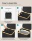 Coș de rufe 90L SONGMICS, negru, bambus, capac, pliabil