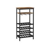 Raft de vin industrial VASAGLE, 20 sticle, lemn și oțel, 100