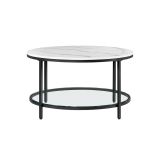 Măsuță de cafea VASAGLE, decor marmură albă, cu poliță din s