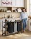 Coș rufe cu 3 compartimente, rafturi și roți VASAGLE 150L