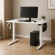 Birou ergonomic electric, alb, 140x60 cm, motor silențios